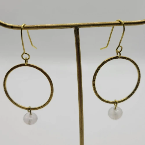 Anneaux martelé et pierre naturelle